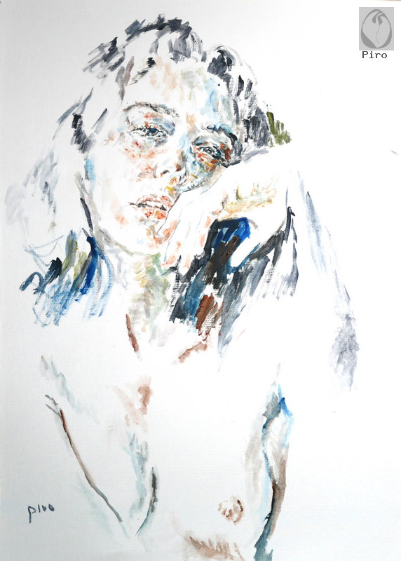 oil on paper - olio su carta di Piro